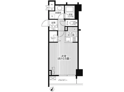 グランハイツ代々木(1K/10階)の間取り写真