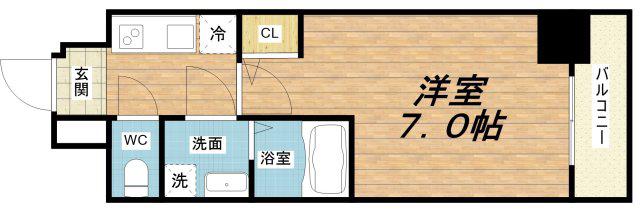 S-RESIDENCEドーム前千代崎(1K/8階)の間取り写真