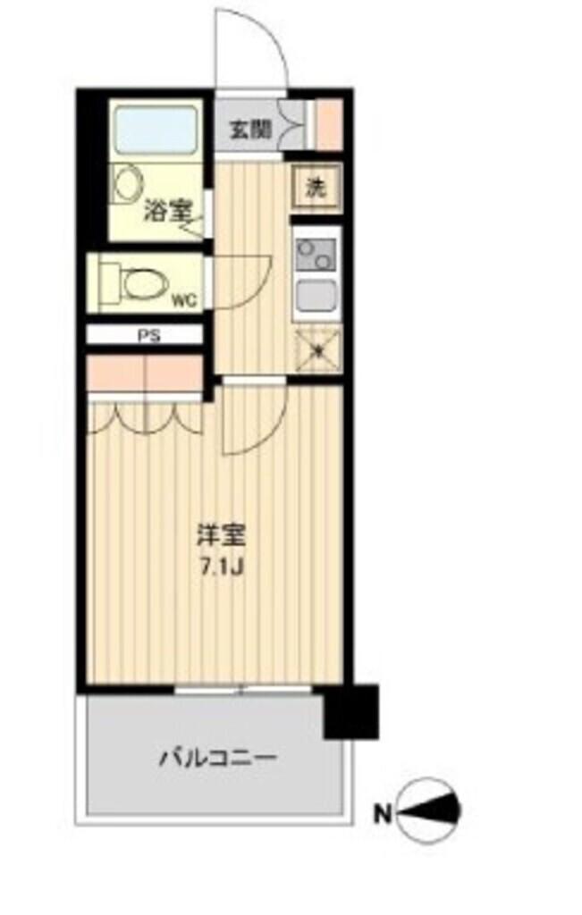 ラクアスレジデンス東新宿(1K/10階)の間取り写真
