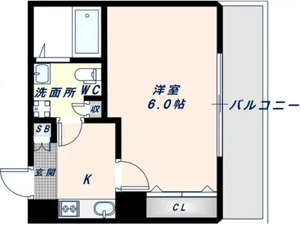 RITZ SQUARE STRAM I(1K/2階)の間取り写真