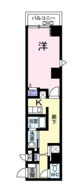 フレスクーラ神楽坂(1K/2階)の間取り写真