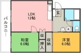 清水ハイツ(2LDK/1階)の間取り写真