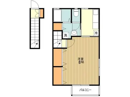 ビューシャルマン(1K/2階)の間取り写真
