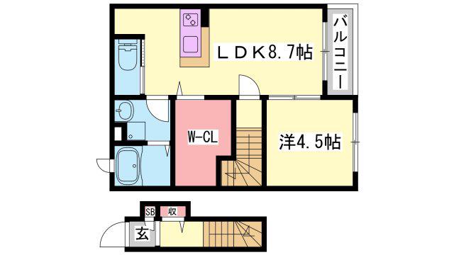 N.I.S(1LDK/2階)の間取り写真