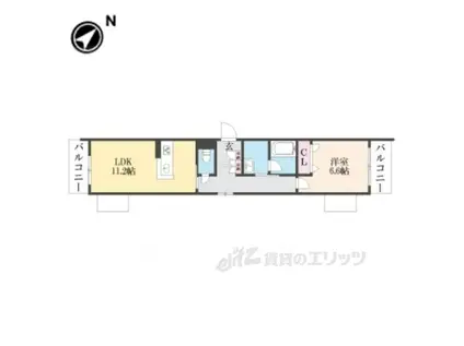 サンヴィアンテ長尾2(1LDK/2階)の間取り写真