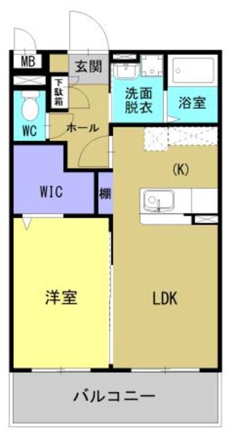フルール小池原(1LDK/4階)の間取り写真