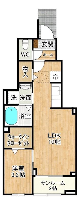 ヴェルデメゾン(1LDK/1階)の間取り写真