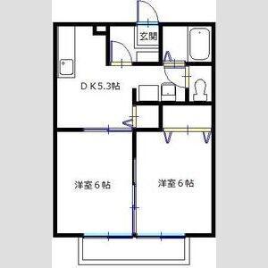 パルハイムA(2DK/2階)の間取り写真