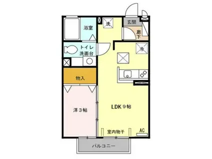 サンハイム原田(1LDK/1階)の間取り写真