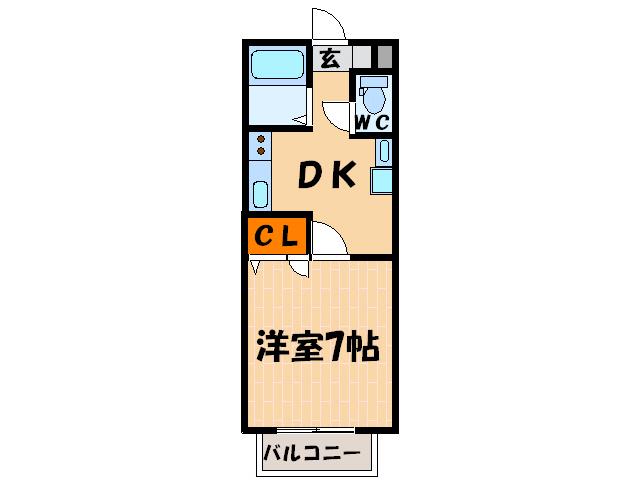 ハイツサングリーン(1DK/1階)の間取り写真