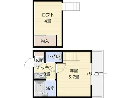 ヨーロピアン22番館(1K/1階)の間取り写真