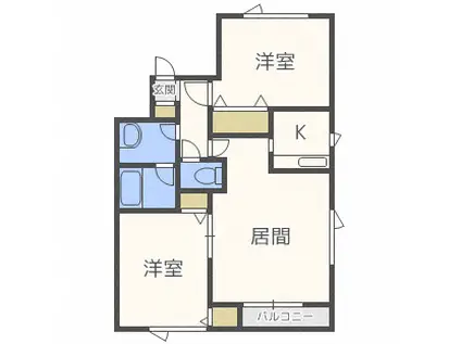 リセスコート(2LDK/2階)の間取り写真