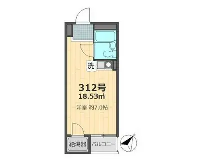 シャルマン文京千駄木(ワンルーム/3階)の間取り写真