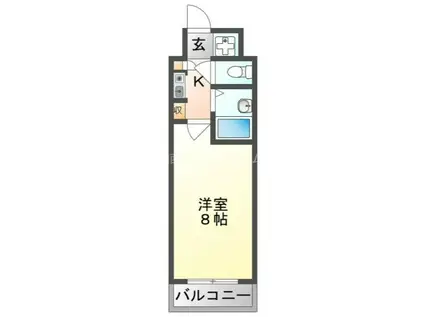 ヴィルメール守口(1K/3階)の間取り写真