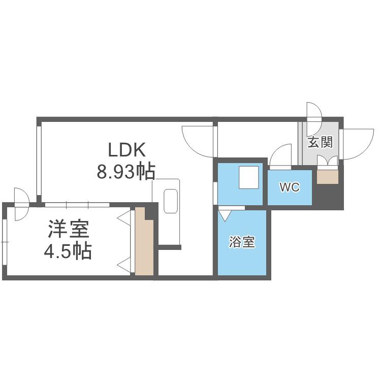 RESIDENCE SHINMEI MARUYAMA(1LDK/4階)の間取り写真