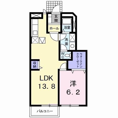 フォンテ-ヌA(1LDK/1階)の間取り写真