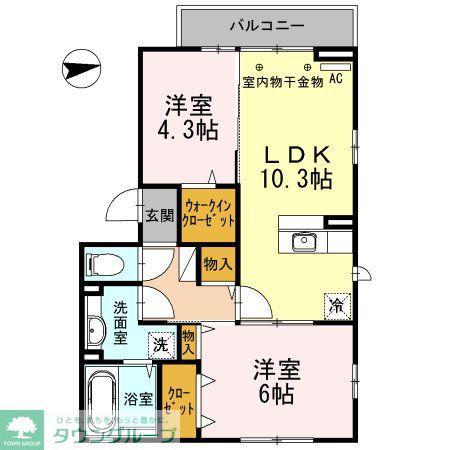 ポラリス(2LDK/3階)の間取り写真