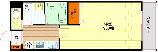 みおつくし城北(1K/3階)の間取り写真