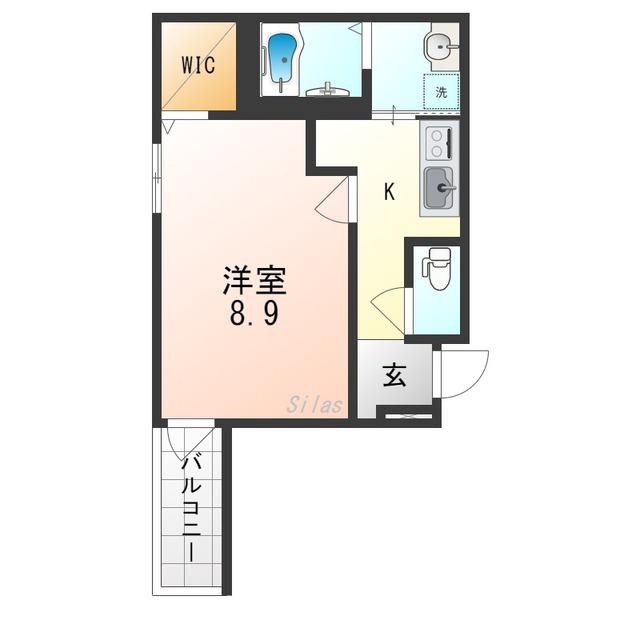 フジパレス今川公園I番館(1K/2階)の間取り写真
