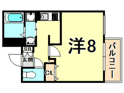 レジディア甲東園(1K/1階)の間取り写真