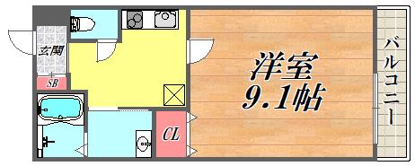 フジパレス南塚口5番館(1K/2階)の間取り写真