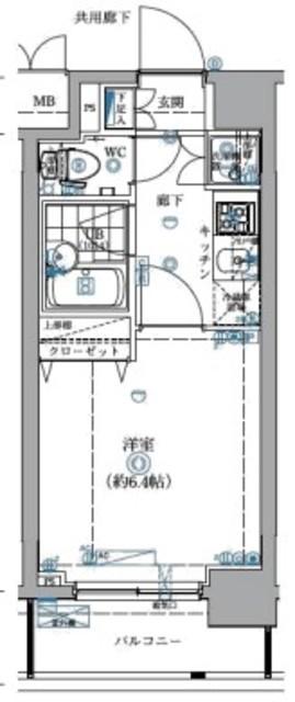 ラ・シード立川セレンシア(1K/4階)の間取り写真