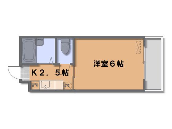 BM-8ビル(1K/2階)の間取り写真