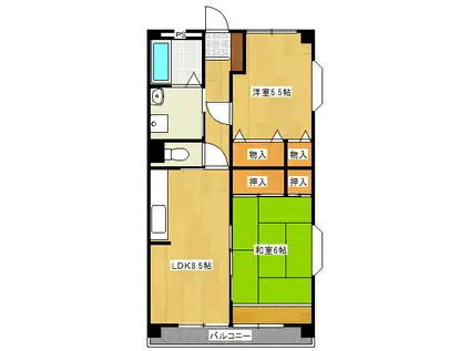 アベニューさい(2LDK/2階)の間取り写真