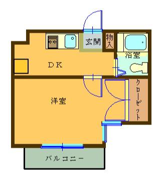 コナビック東伊場(1K/3階)の間取り写真