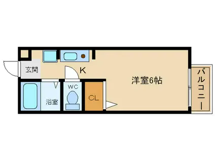 アメニティ大美野(ワンルーム/1階)の間取り写真