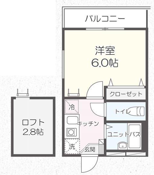 タウンフィールドA(1K/1階)の間取り写真