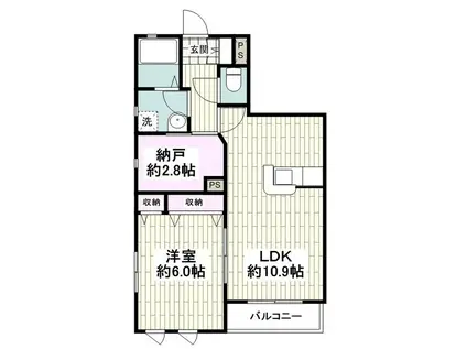 ヘーベルメゾン桜小路(1SLDK/1階)の間取り写真