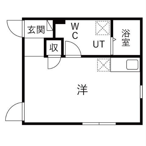 PRE CHER八田(ワンルーム/1階)の間取り写真
