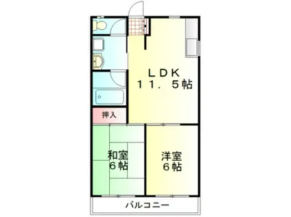 トータスビル(2LDK/4階)の間取り写真