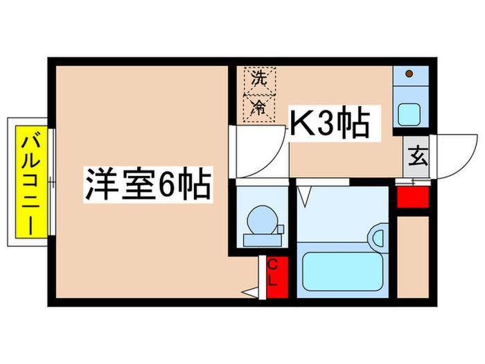 ヒルトップ鶴川(1K/1階)の間取り写真