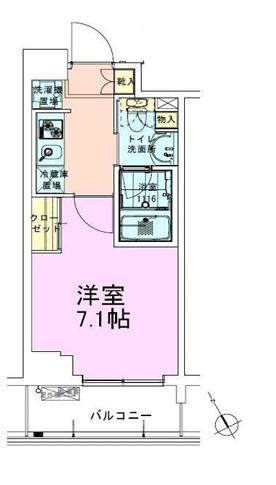 門前仲町レジデンス参番館(1K/11階)の間取り写真