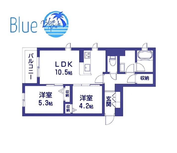 セレナヴィラ由比ガ浜(2LDK/3階)の間取り写真