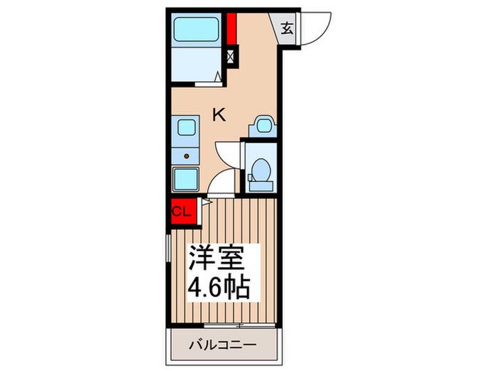 グレイシア草加瀬崎(1K/2階)の間取り写真