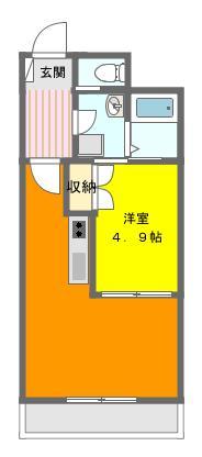 イーストコート(1LDK/4階)の間取り写真