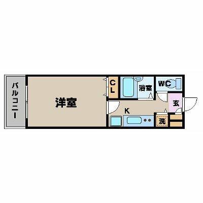 フェニックス新横濱イクシール(1K/2階)の間取り写真