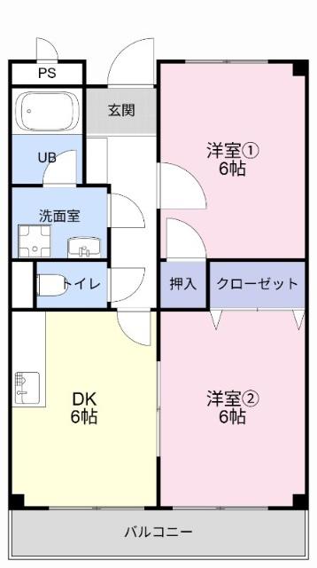 プリエール・ド・リラ(2DK/3階)の間取り写真