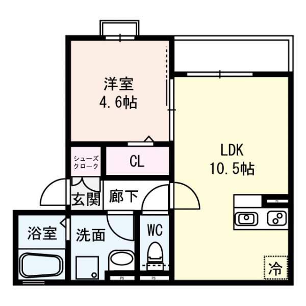 カーサマロード(1LDK/2階)の間取り写真