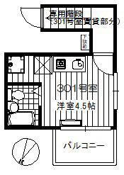 NDホーム サンタモニカ(ワンルーム/3階)の間取り写真