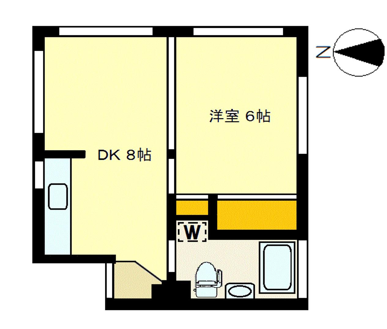 村上ビル(1DK/3階)の間取り写真