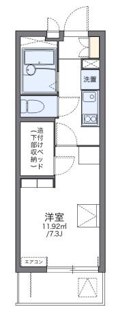レオパレス鳴尾B(1K/4階)の間取り写真