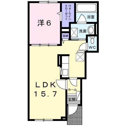 ステーション・ヒルズI(1LDK/1階)の間取り写真