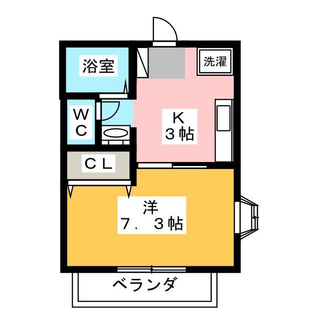 アズ・ミュール(1K/2階)の間取り写真