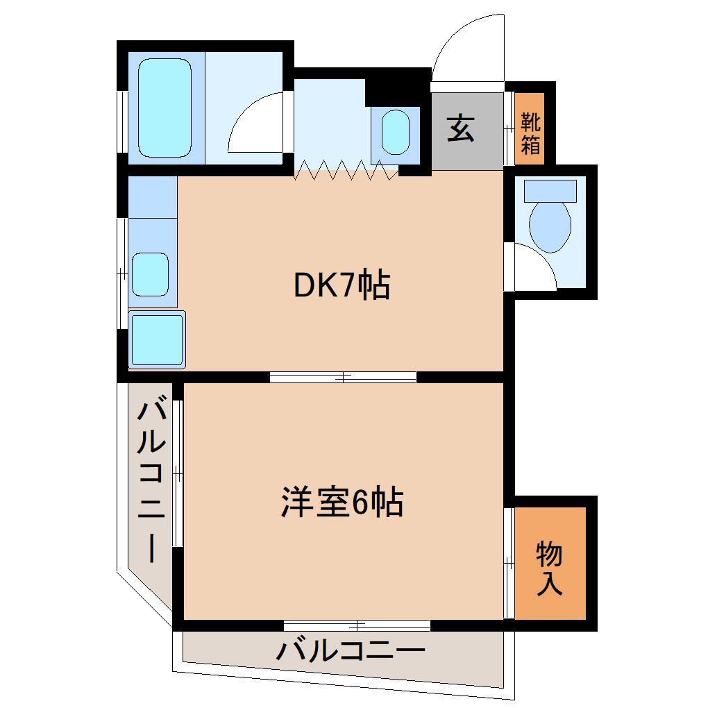 ルミエール(1DK/3階)の間取り写真