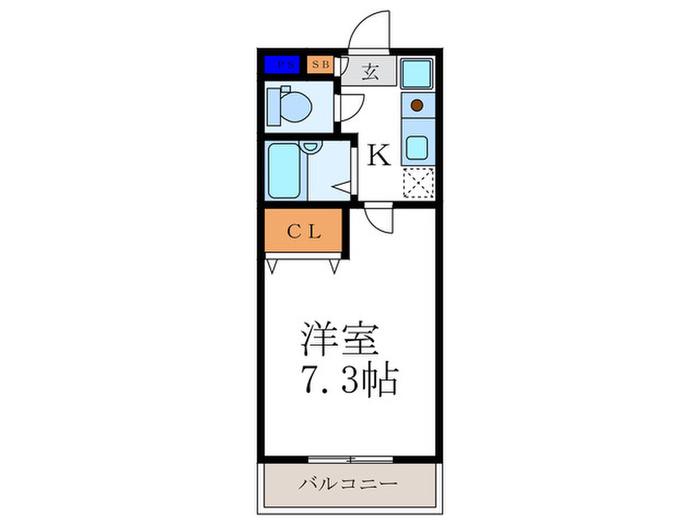 ミアカーザかどの(1K/3階)の間取り写真