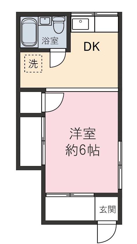 第一博藍荘(1DK/1階)の間取り写真